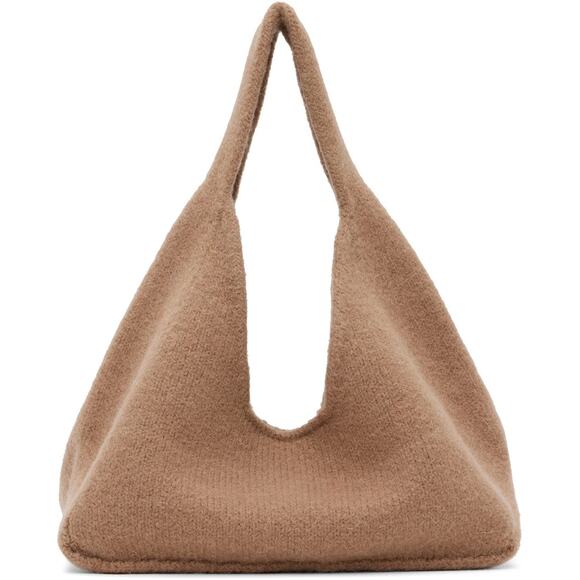Lauren Manoogian Baby Bindle Bag Putty Cork Camel Highland Wool Alpaca Knit NWT - Picture 1 of 16